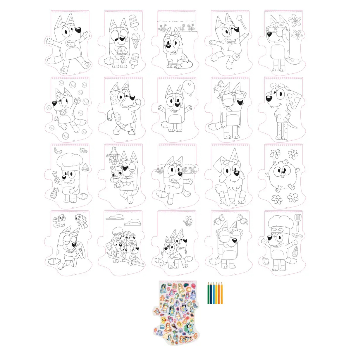 Carnetel de colorat cu creioane - Bluey PlayLearn Toys