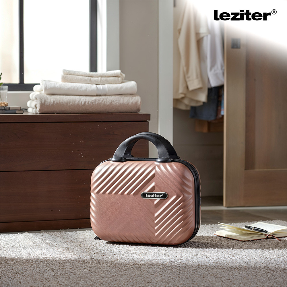 Set 3 piese valize Leziter TraveLux Pro XIII, ABS, aur roz