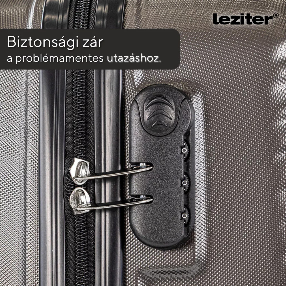 Set 3 valize Leziter TraveLux Pro XX din ABS, aur roz, cu roti 360°