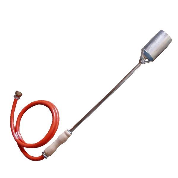 Arzător pe gaz pentru pârlit porc, cu furtun 150 cm și mâner din lemn