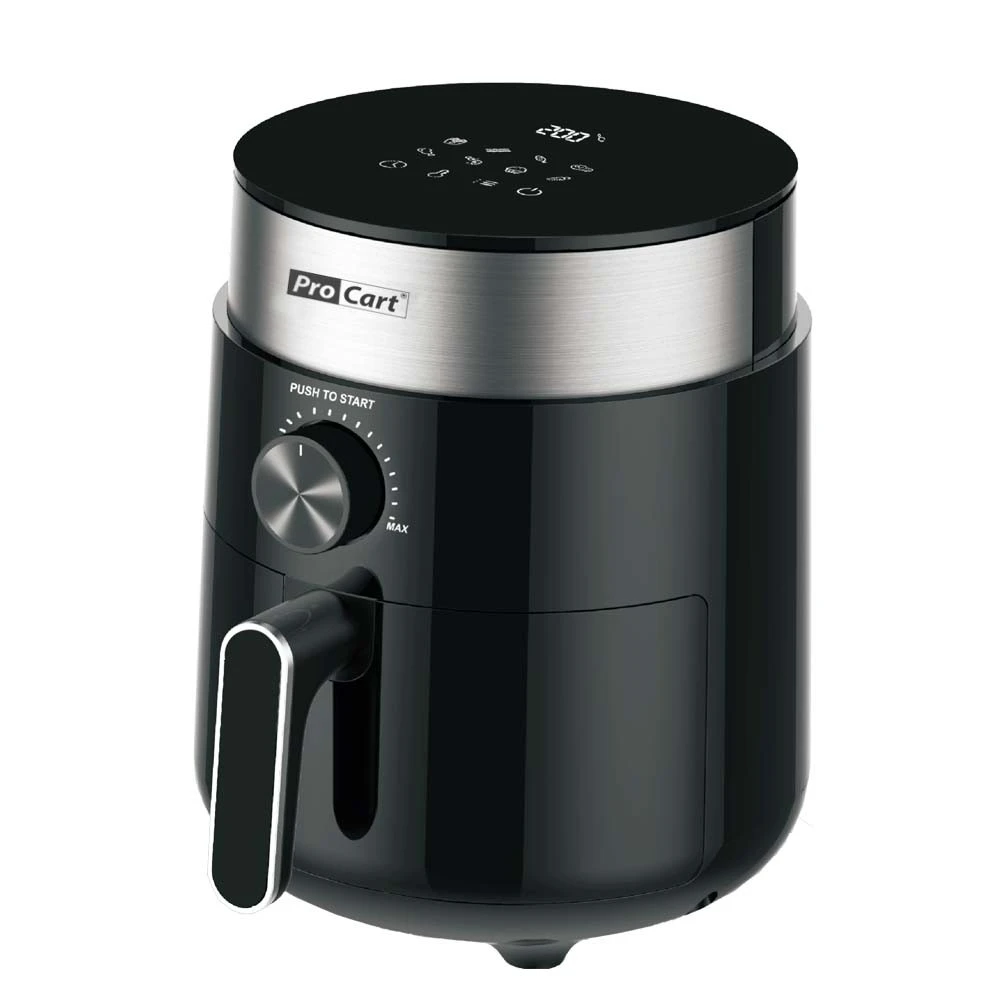 Friteuză cu aer cald ProCart AirFryer 1200W, 2.5L, display digital LED, negru-gri
