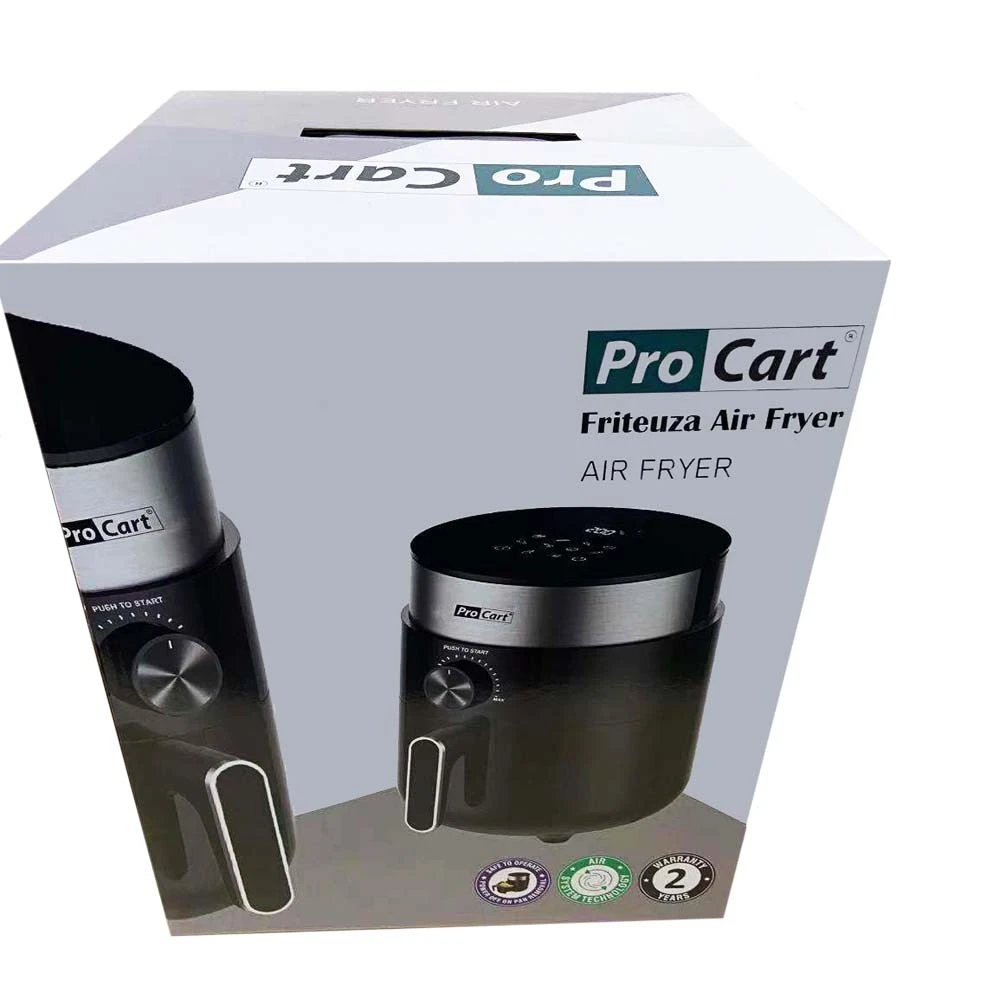 Friteuză cu aer cald ProCart AirFryer 1200W, 2.5L, display digital LED, negru-gri