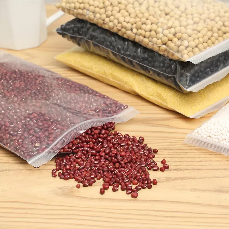 Set 100 pungi cu fermoar zip 35x45 cm, din polietilenă, cu gaură de agățare