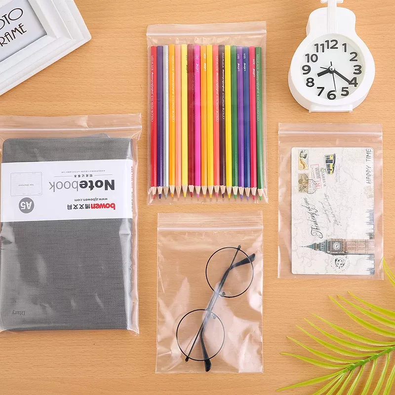 Set 100 pungi cu fermoar zip 35x45 cm, din polietilenă, cu gaură de agățare