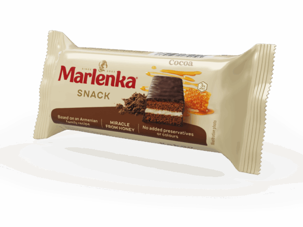 Snack Marlenka cu miere si cacao 50g – desert rapid cu gust intens de cacao
