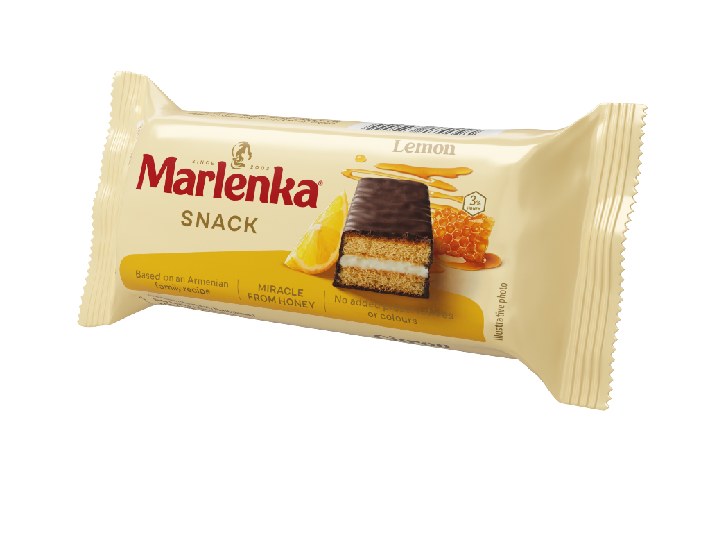 Snack Marlenka cu miere și lămâie 50g – prăjitură la pachet, gust fresh