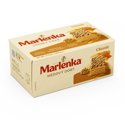 Tort Marlenka clasic cu miere si nuci, 100 g – desert moale, gata de savurat