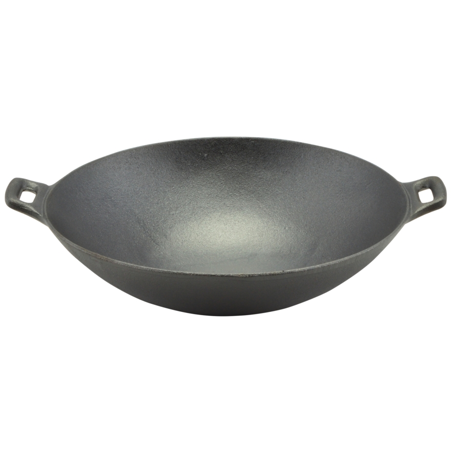 Wok mare din fontă Perfect Home, 36,6 cm, pentru sotare rapidă
