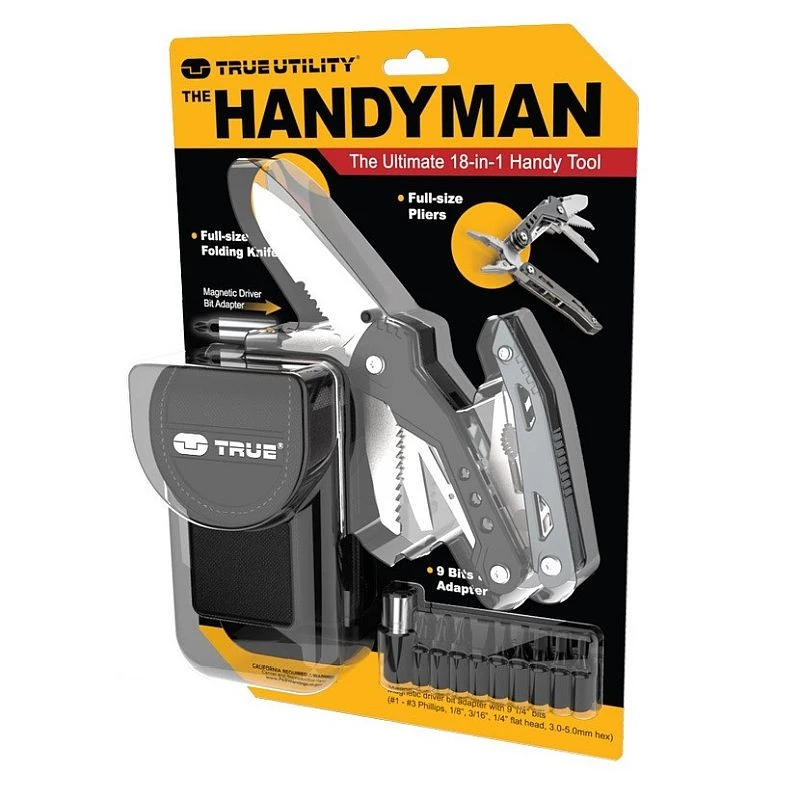 Clește multifuncțional 18 în 1 pliabil, cu 9 biți și husă pentru curea Handyone