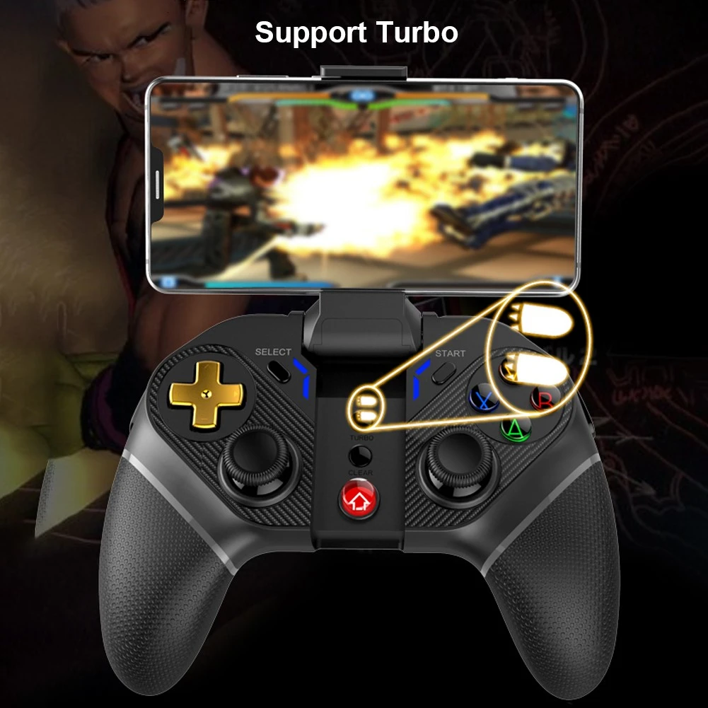 Gamepad wireless iPega Gold Warrior 2.4G pentru Android/iOS, suport telefon 6 inch