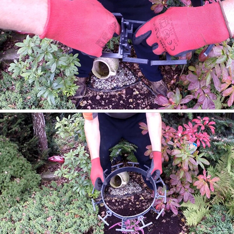 Pin din plastic pentru fixare separator gazon, 20 cm, negru (1 buc)