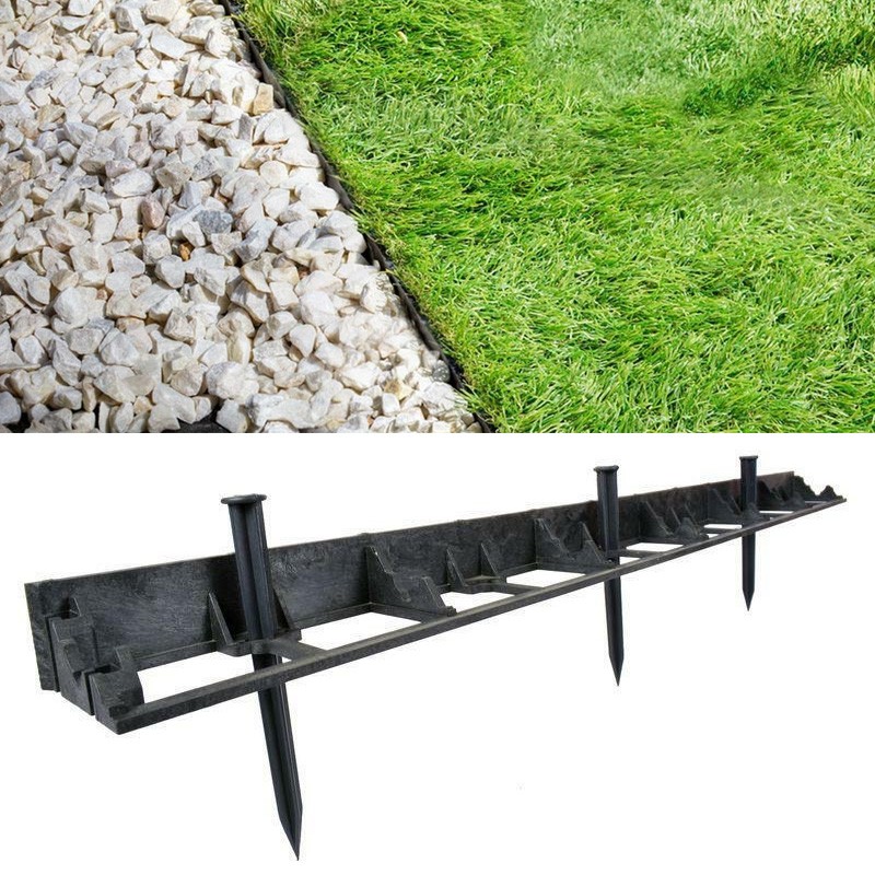 Pin din plastic pentru fixare separator gazon, 20 cm, negru (1 buc)