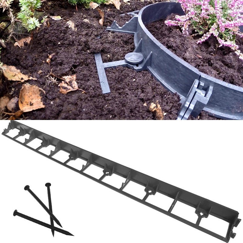 Pin din plastic pentru fixare separator gazon, 20 cm, negru (1 buc)