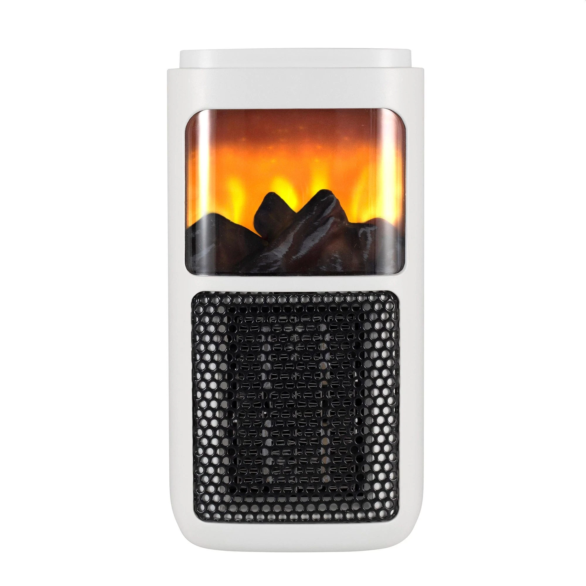 Radiator ceramic portabil 400W cu efect de flacără, termostat și timer 12h