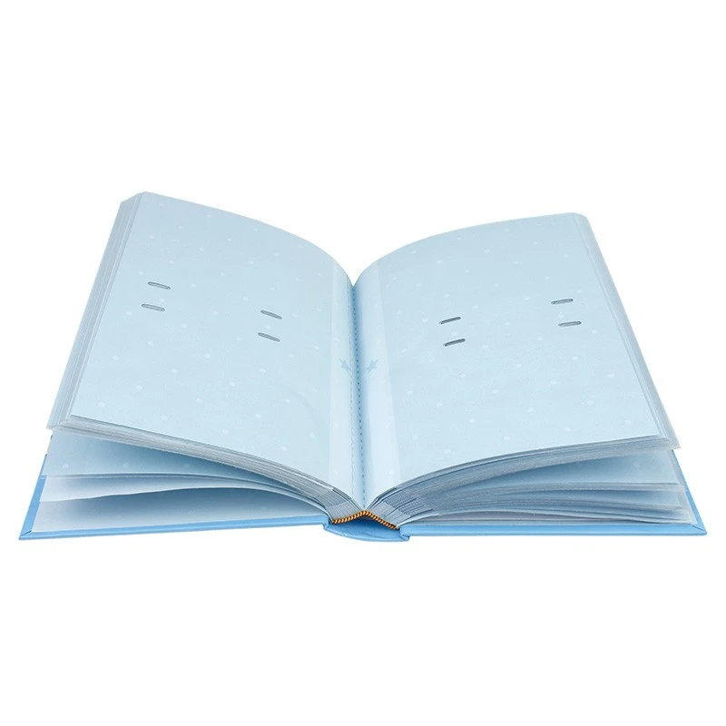 Album foto bebelusi personalizabil albastru, 100 poze 10x15 cm, cu spatiu pentru notite