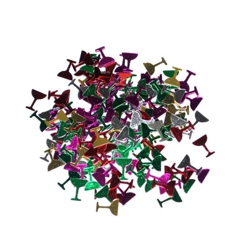 Confetti multicolor în formă de pahar de șampanie, 26 g, pentru decor masă și baloane
