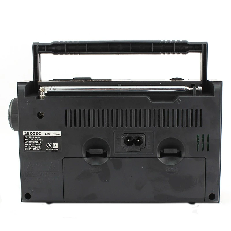 Radio portabil retro Leotec LT-30LW cu 7 benzi, FM/AM/SW/LW, priza sau baterii