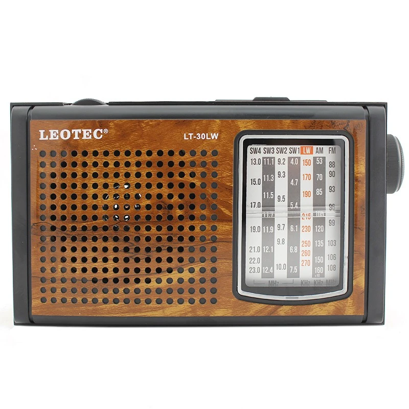 Radio portabil retro Leotec LT-30LW cu 7 benzi, FM/AM/SW/LW, priza sau baterii