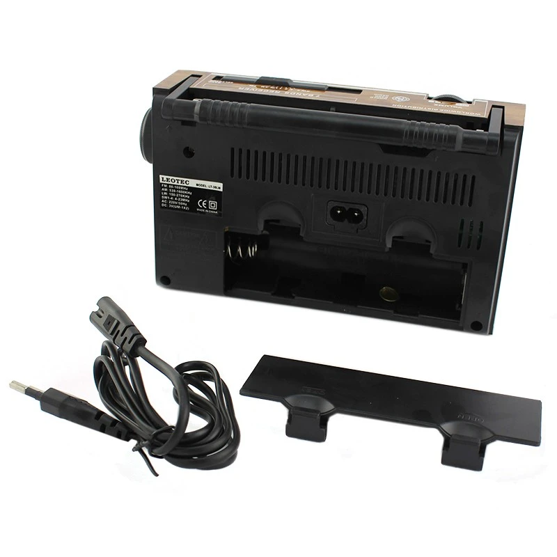 Radio portabil retro Leotec LT-30LW cu 7 benzi, FM/AM/SW/LW, priza sau baterii