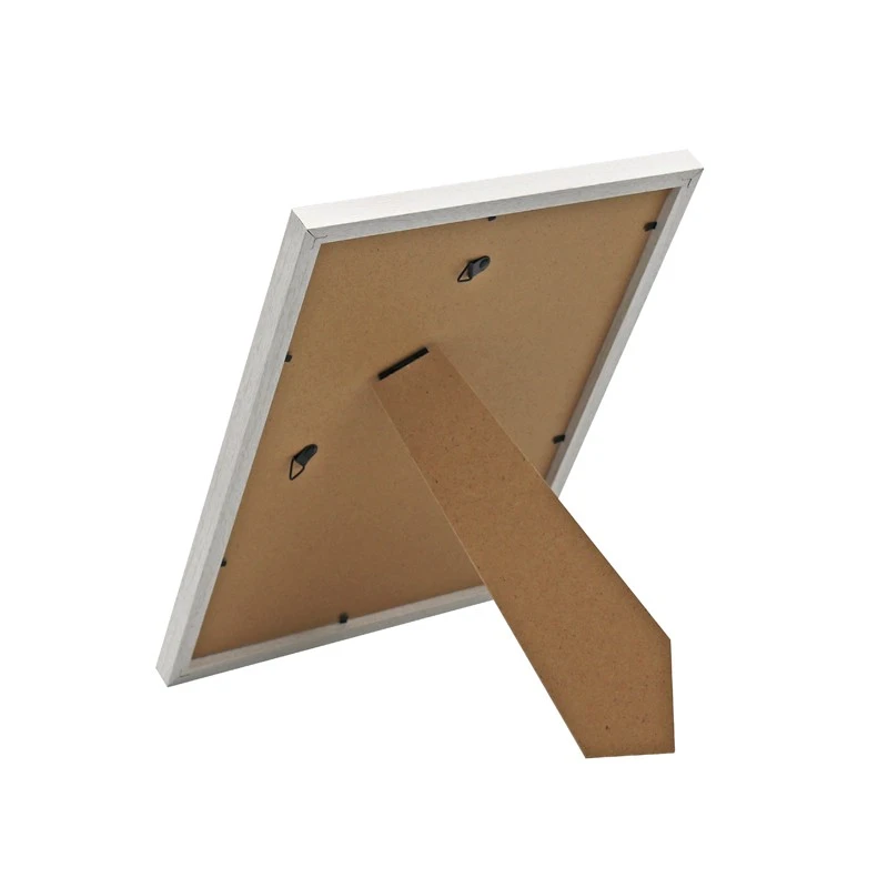 Ramă foto A4 vintage din lemn gri, pentru perete sau birou, montaj vertical/orizontal