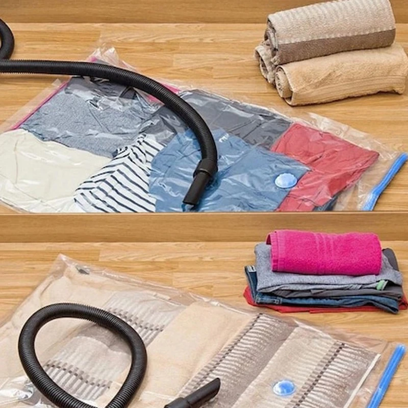 Sac de vidat transparent reutilizabil 80x110 cm, cu glisor, pentru haine si paturi