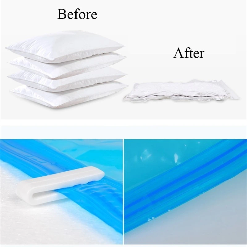 Sac de vidat transparent reutilizabil 80x110 cm, cu glisor, pentru haine si paturi