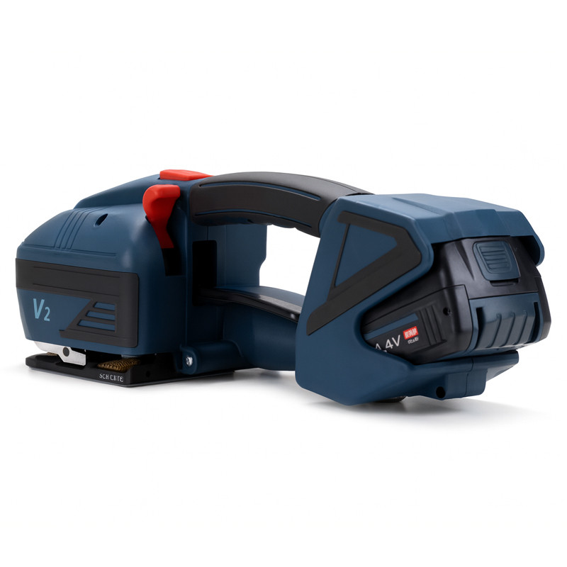 Aparat electric portabil pentru legat bandă PP/PET 12–16,5 mm, cu acumulator