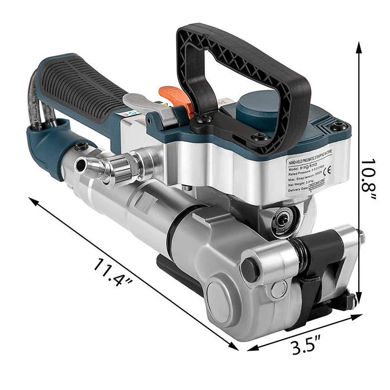 Aparat pneumatic 3 în 1 pentru legat bandă PP/PET 12–16,5 mm, 3500N