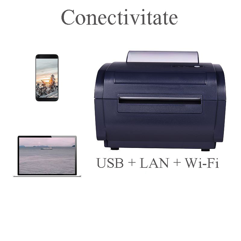 Imprimantă termică pentru AWB-uri 110 mm cu USB/LAN/Wi‑Fi, 160 mm/s, Windows/Android/iOS