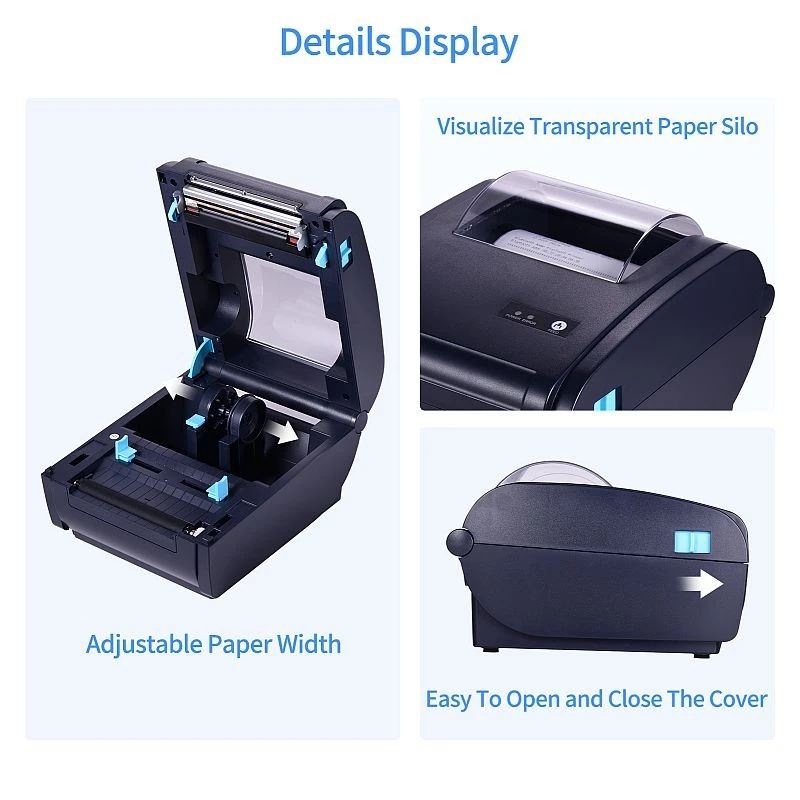 Imprimantă termică pentru AWB-uri 110 mm cu USB/LAN/Wi‑Fi, 160 mm/s, Windows/Android/iOS