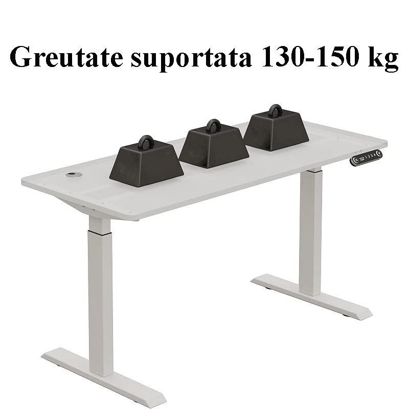 Cadru de birou electric cu dublu motor, reglaj pe inaltime 64–129 cm, 4 memorii