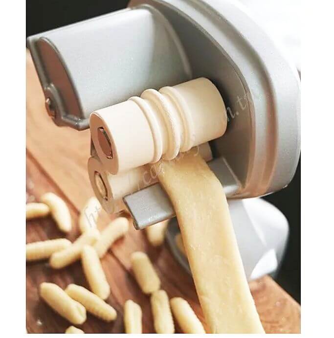 Mașină manuală pentru paste tip scoică/spirală, din aluminiu, argintie