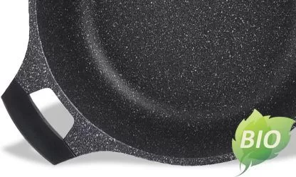 Oală antiaderentă Royalty Line 3,8 L cu acoperire marmură, capac sticlă