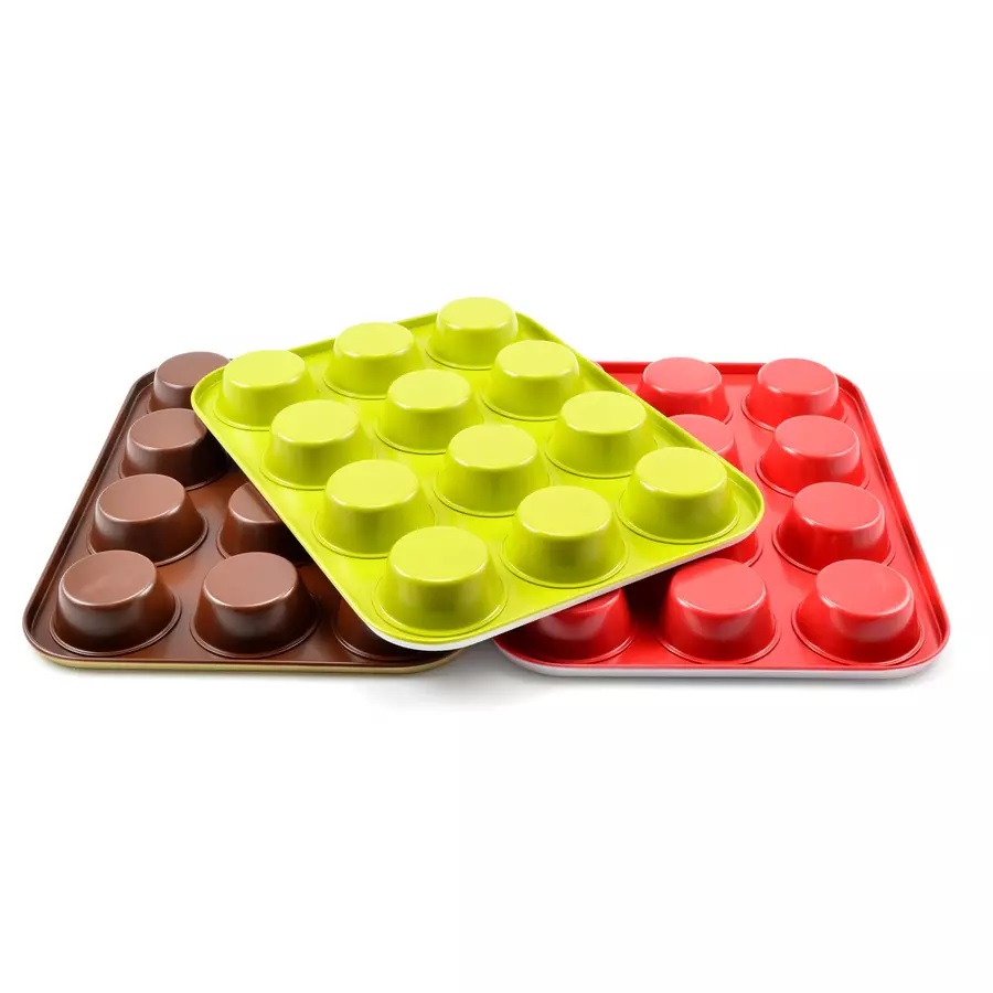 Tavă pentru brioșe 12 forme, aluminiu cu strat ceramic antiaderent Perfect Home