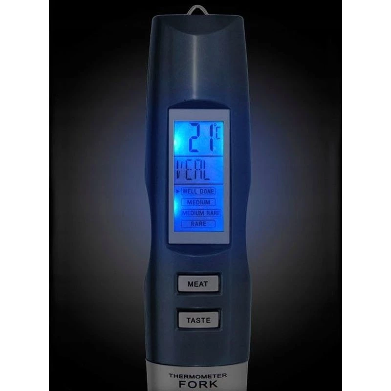 Termometru digital pentru carne cu sonda tip furculita, 6 tipuri carne, LED