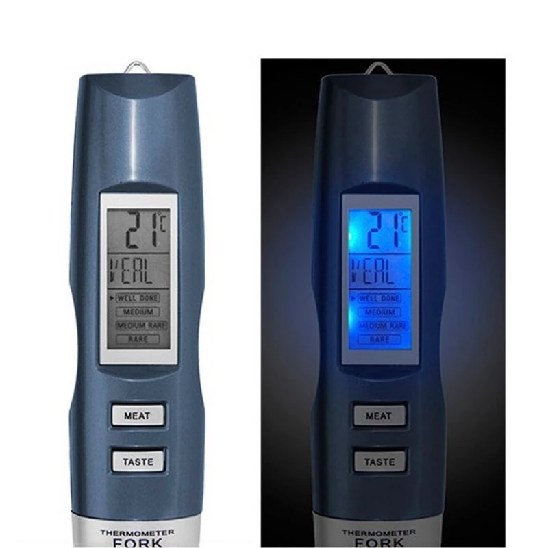 Termometru digital pentru carne cu sonda tip furculita, 6 tipuri carne, LED