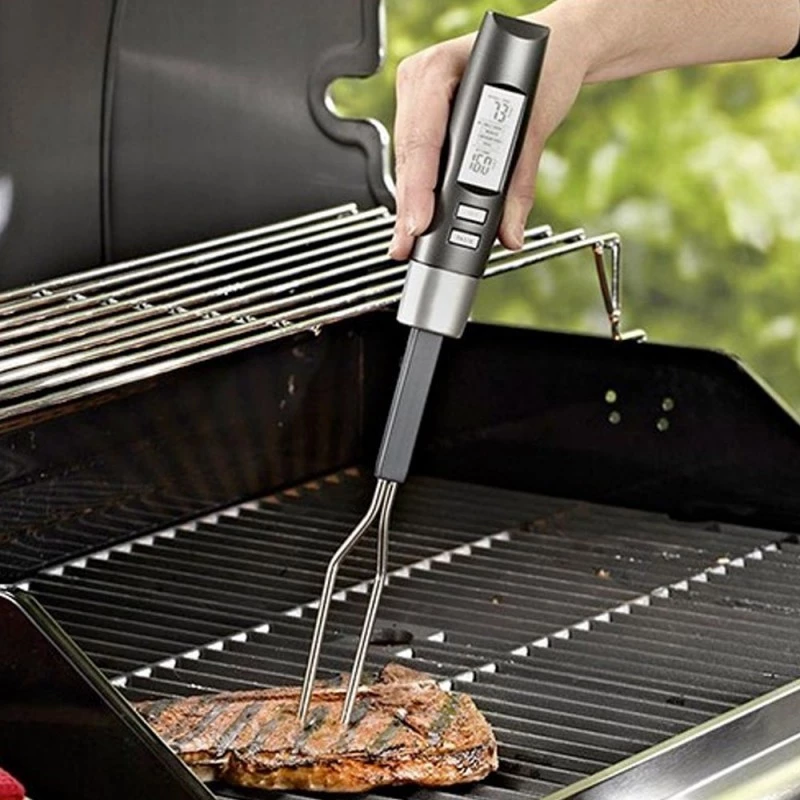 Termometru digital pentru carne cu sonda tip furculita, 6 tipuri carne, LED