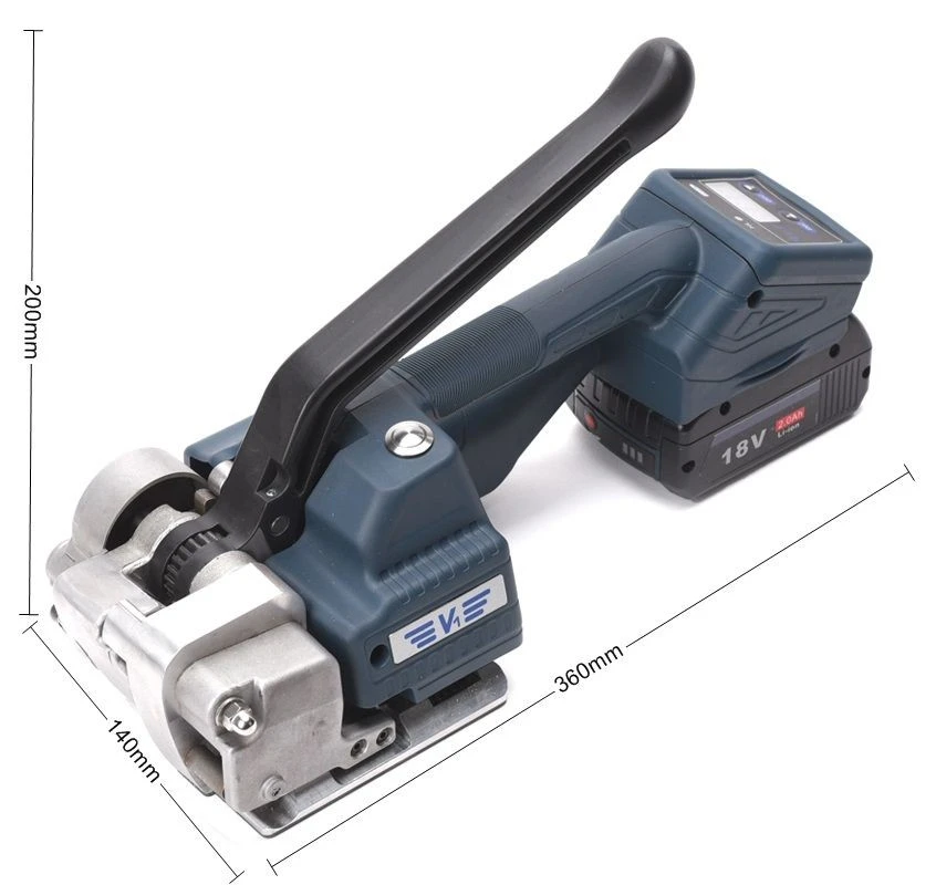 Aparat semi-automat de legat bandă PET/PP 12–16,5 mm, cu acumulator 2000 mAh