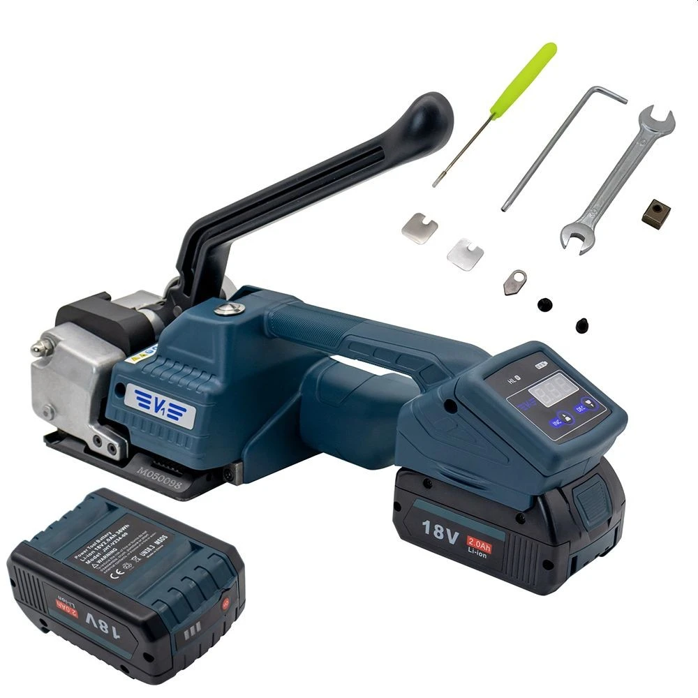 Aparat semi-automat de legat bandă PET/PP 12–16,5 mm, cu acumulator 2000 mAh