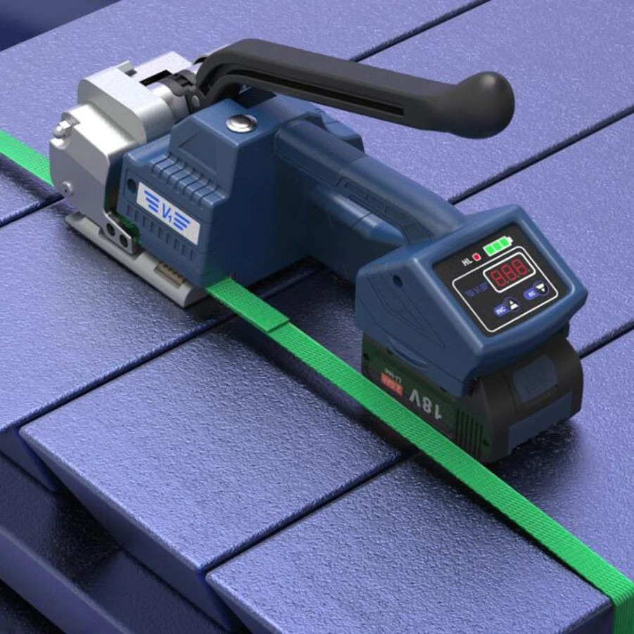 Aparat semi-automat de legat bandă PET/PP 12–16,5 mm, cu acumulator 2000 mAh