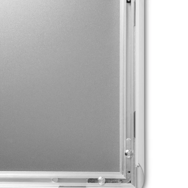 Ramă click A3 din aluminiu gri pentru postere și afișe, cu colțuri drepte