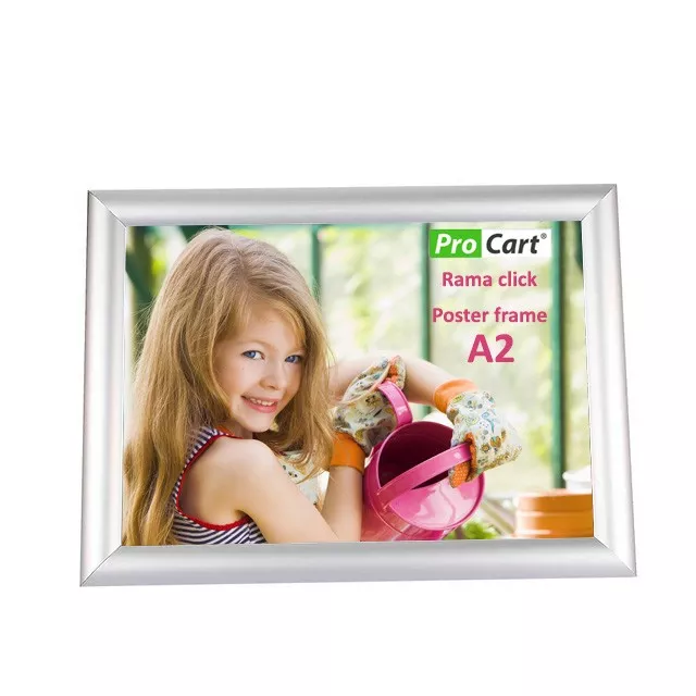 Rama click A2 din aluminiu pentru afise, montaj pe perete, culoare gri