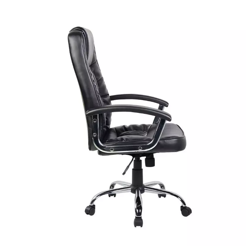 Scaun ergonomic directorial negru din piele ecologică, rotativ 360°, 150 kg
