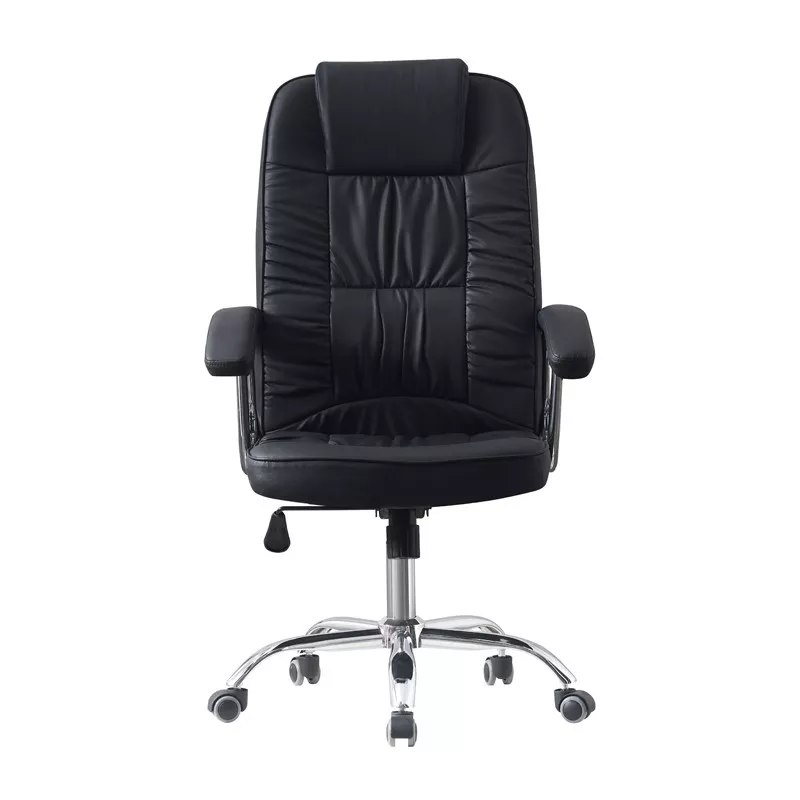 Scaun ergonomic directorial negru din piele ecologică, rotativ 360°, 150 kg