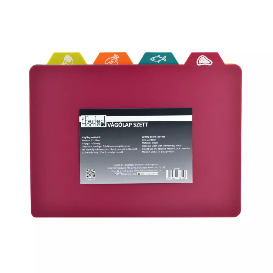 Set 4 plăci de tăiat colorate cu simboluri, pentru separarea alimentelor