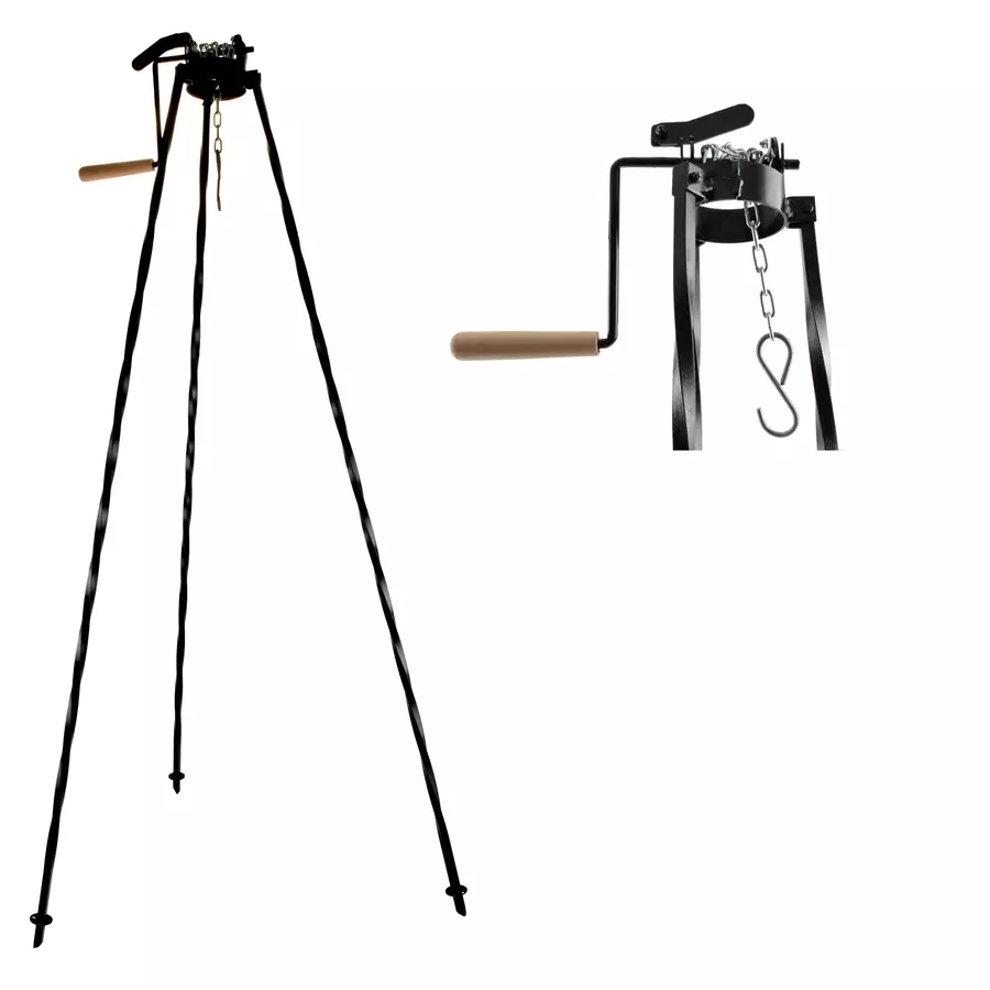 Suport pentru ceaun cu manivelă, trepied 120 cm din fier vopsit