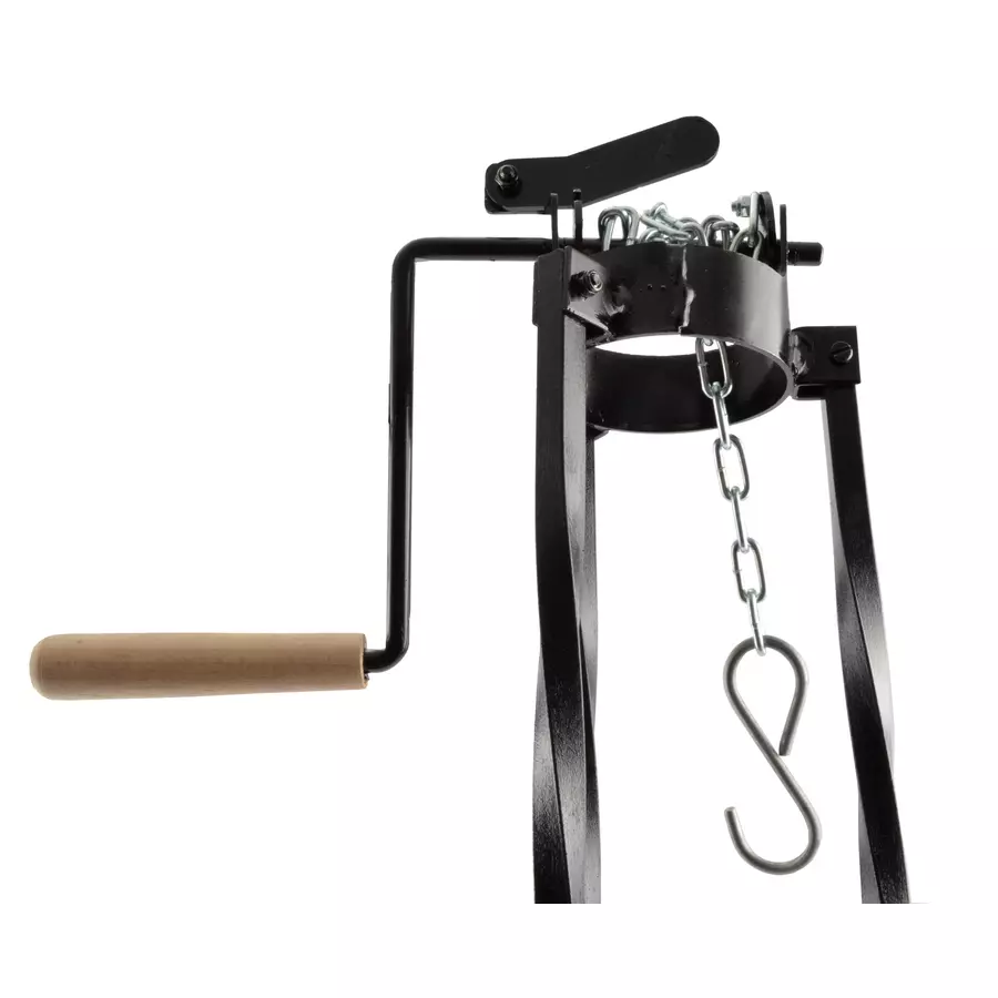 Suport pentru ceaun cu manivelă, trepied 120 cm din fier vopsit