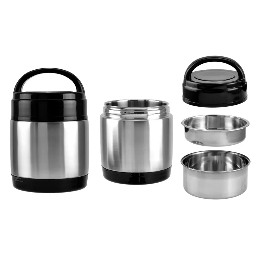 Termos alimentar din inox 1400 ml cu compartimente, etanș, pentru prânz