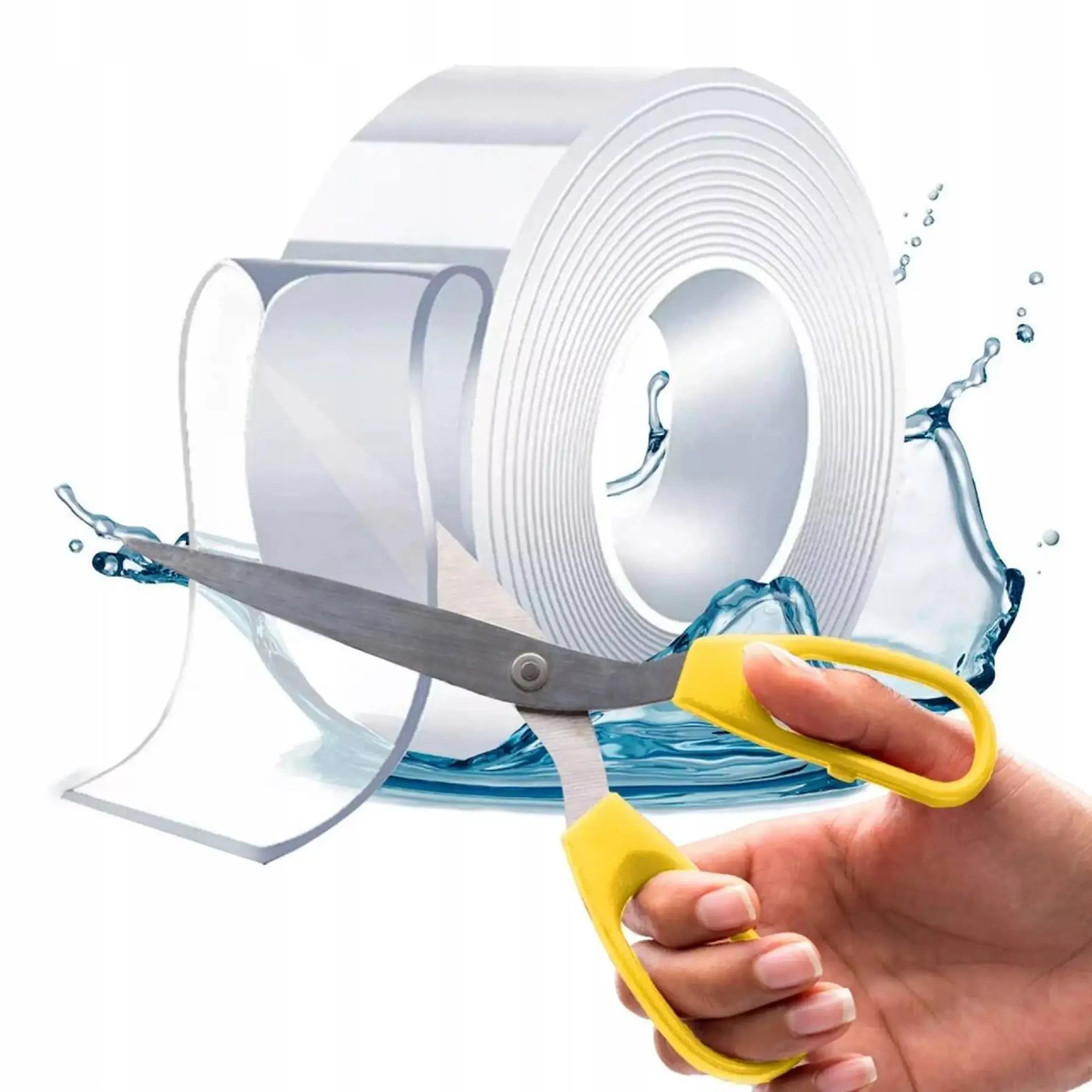 Bandă dublu adezivă Nano Tape transparentă, reutilizabilă, 30 mm x 3 m, 1 mm