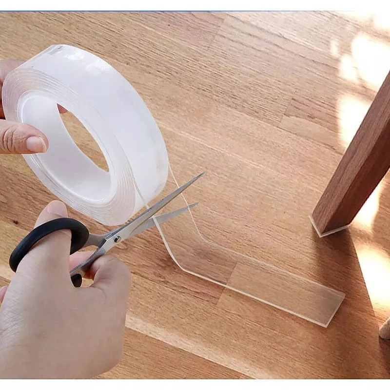 Bandă dublu adezivă Nano Tape transparentă, reutilizabilă, 30 mm x 3 m, 1 mm